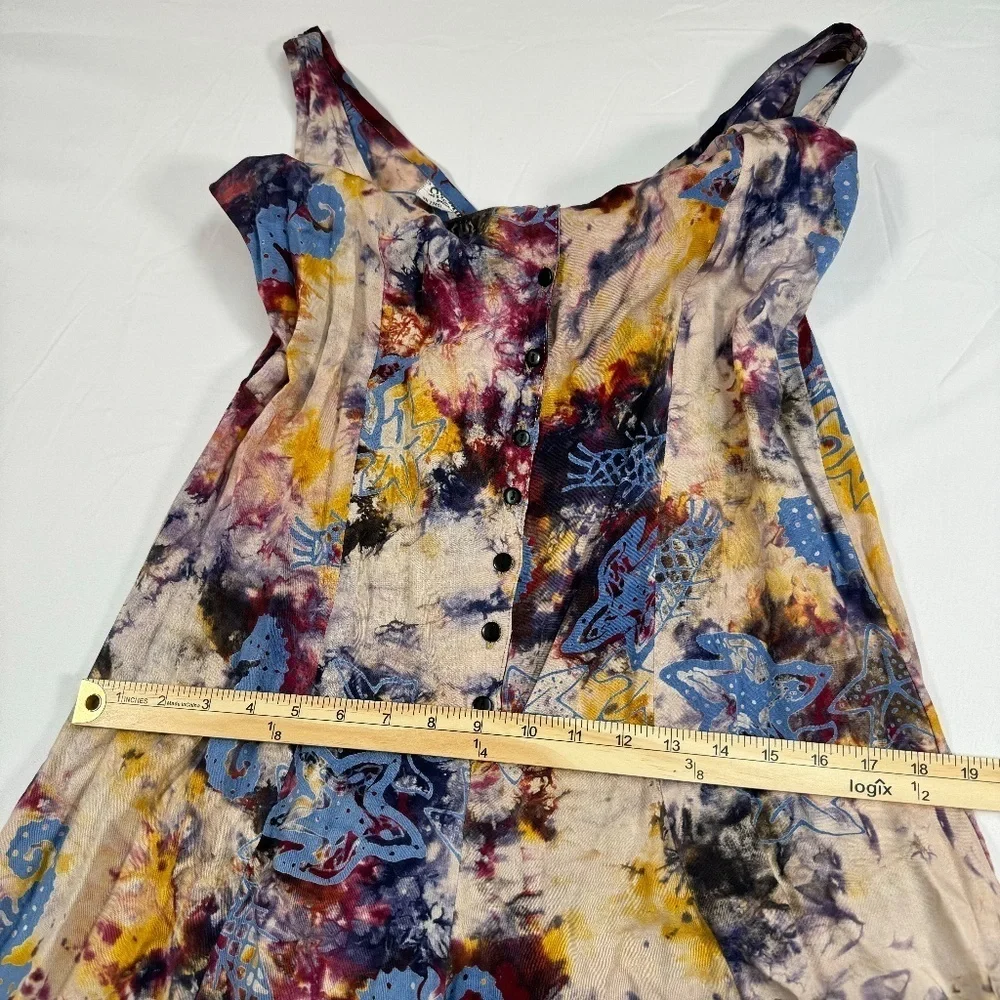 OK Mike Sleeveless Wide Leg Button Up Jumpsuit Womens One Size Multicolor